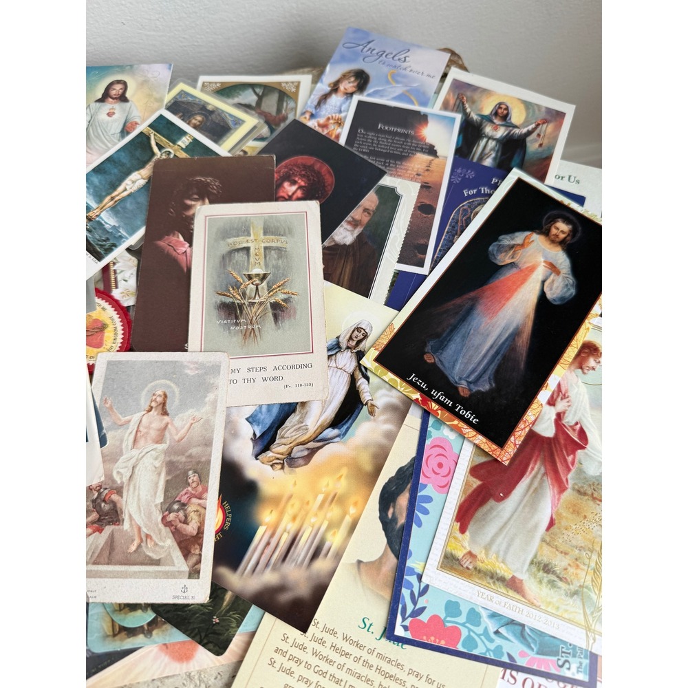 Vintage Catholic Holy Prayer Cards Lot Jesus Mary Saints Religious Ephemera - Picture 4 of 4